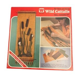 Vintage 1970’s Whitman Craft Series Wild Cattails Wall Hanging Kit